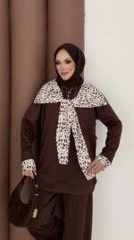 Mofy Fularlı Scuba İkili Takım - Kahverengi - Görsel 7