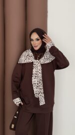 Mofy Fularlı Scuba İkili Takım - Kahverengi - Görsel 6