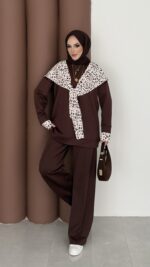 Mofy Fularlı Scuba İkili Takım - Kahverengi - Görsel 3