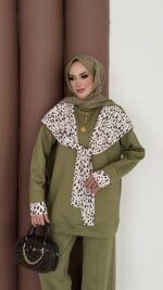 Mofy Fularlı Scuba İkili Takım - Haki - Görsel 8