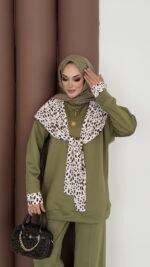 Mofy Fularlı Scuba İkili Takım - Haki - Görsel 9