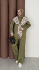 Mofy Fularlı Scuba İkili Takım - Haki - Görsel 4