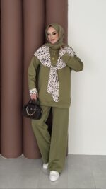 Mofy Fularlı Scuba İkili Takım - Haki - Görsel 3