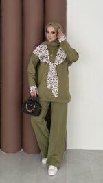 Mofy Fularlı Scuba İkili Takım - Haki - Görsel 2