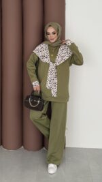 Mofy Fularlı Scuba İkili Takım - Haki - Görsel 5