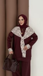 Mofy Fularlı Scuba İkili Takım - Bordo - Görsel 6