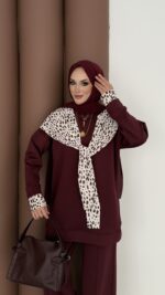 Mofy Fularlı Scuba İkili Takım - Bordo - Görsel 7