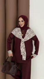 Mofy Fularlı Scuba İkili Takım - Bordo - Görsel 9