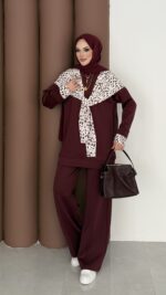 Mofy Fularlı Scuba İkili Takım - Bordo