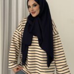 Kapsül Basic Çizgili Sweat - Lacivert