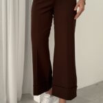 Zra Marka Muadili Kemerli Kıvrık Paça Pantolon - Kahverengi