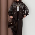 Marka Muadili Gabardin Bomber Ceket İkili Takım - Kahverengi