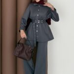 Bondi Vatkalı Çıtçıtlı Scuba İkili Takım - Antrasit