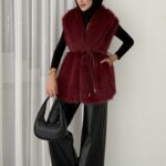 Quality Kürk Yelek - Bordo