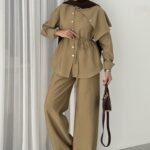 Mona Cupra Çıtçıtlı İkili Takım - Yağyeşil