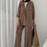 Oysh Bomber Ceket Takım  - Kahverengi