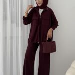 Oysh Bomber Ceket Takım  - Bordo