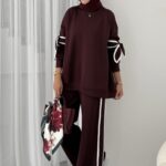 Fiyonklu Scuba İkili Takım - Bordo