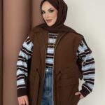 Pinterest Fox Yelek - Kahverengi