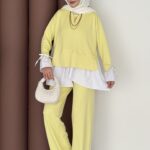 Gömlek Detaylı Oysh Takım - Sarı