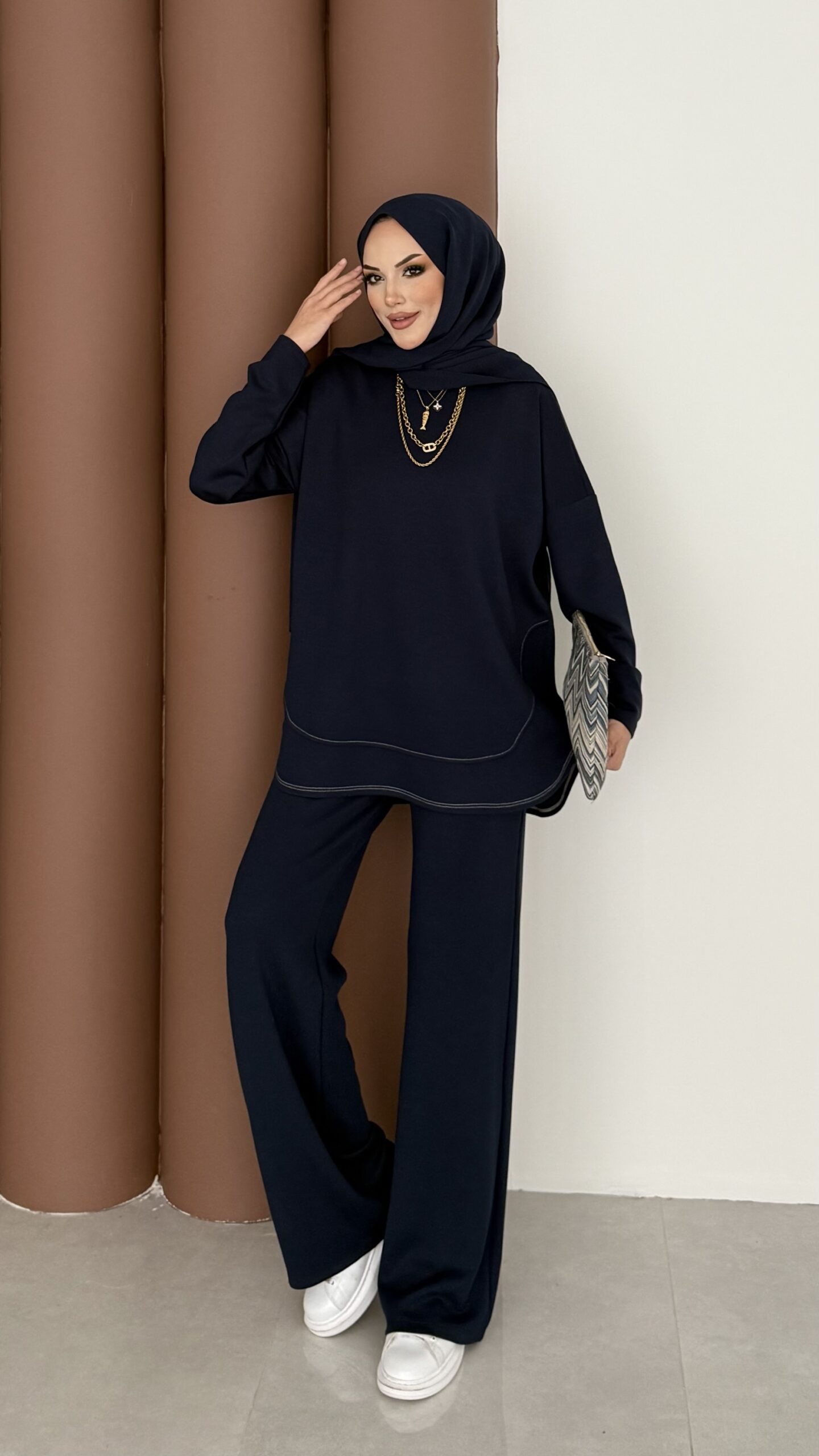 img_3733.jpeg Baggy Premium Dikişli Oysh İkili Takım - Lacivert - Görsel 1