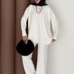 Baggy Premium Dikişli Oysh İkili Takım - Beyaz