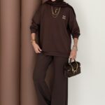 Logolu Premium Oysh İkili Takım - Kahverengi