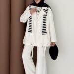 Blok Premium Şardonlu Ceket İkili Takım - Beyaz