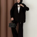 Blok Premium Şardonlu Ceket İkili Takım - Siyah