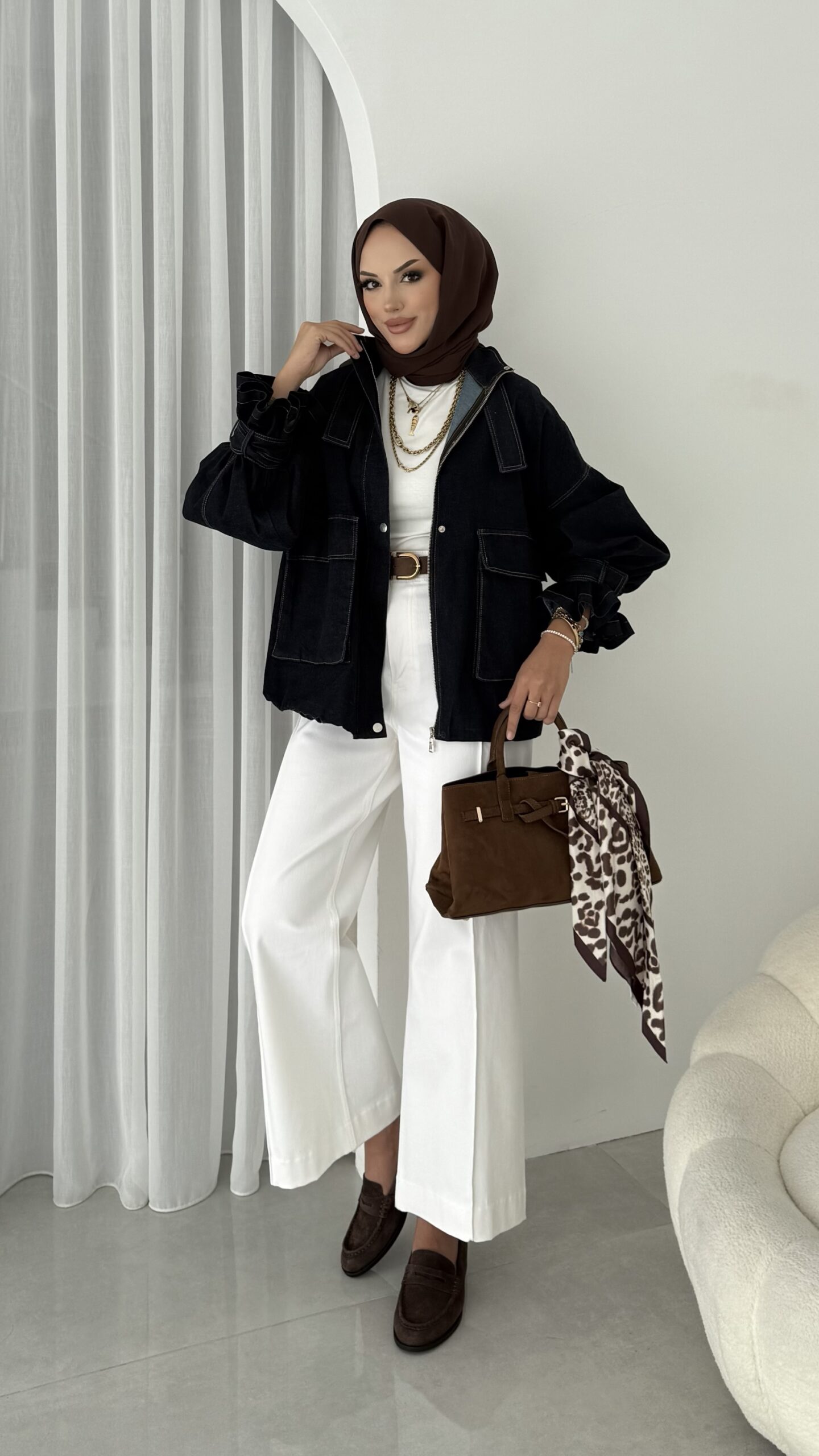 img_4384.jpeg Touch Denim Bomber Ceket - Koyu Mavi - Görsel 1