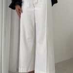 Zra Marka Muadili Yüksek Bel Dikişli Geniş Paça Jean - Beyaz