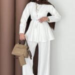 Elinnor Puf Scuba İkili Takım - Beyaz