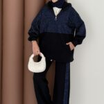 Cool Kum Payet Şardonlu İkili Takım - Lacivert