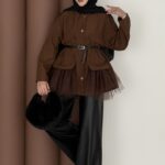 Pinterest Tütü Trenç - Kahverengi