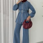 Cross Denim Kemerli İkili Takım - Açık Mavi