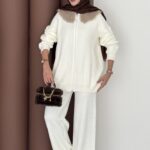 Lolita Çıkarılabilir Kürklü Triko İkili Takım - Beyaz