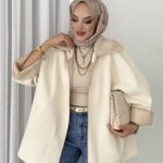 Muadil Kürk Yaka Kaşe Ceket - Bej