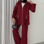 Şardonlu Kampüs İkili Takım - Bordo