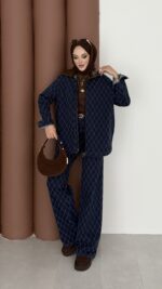 Chester Tasarım Denim İkili Takım - Koyu Mavi