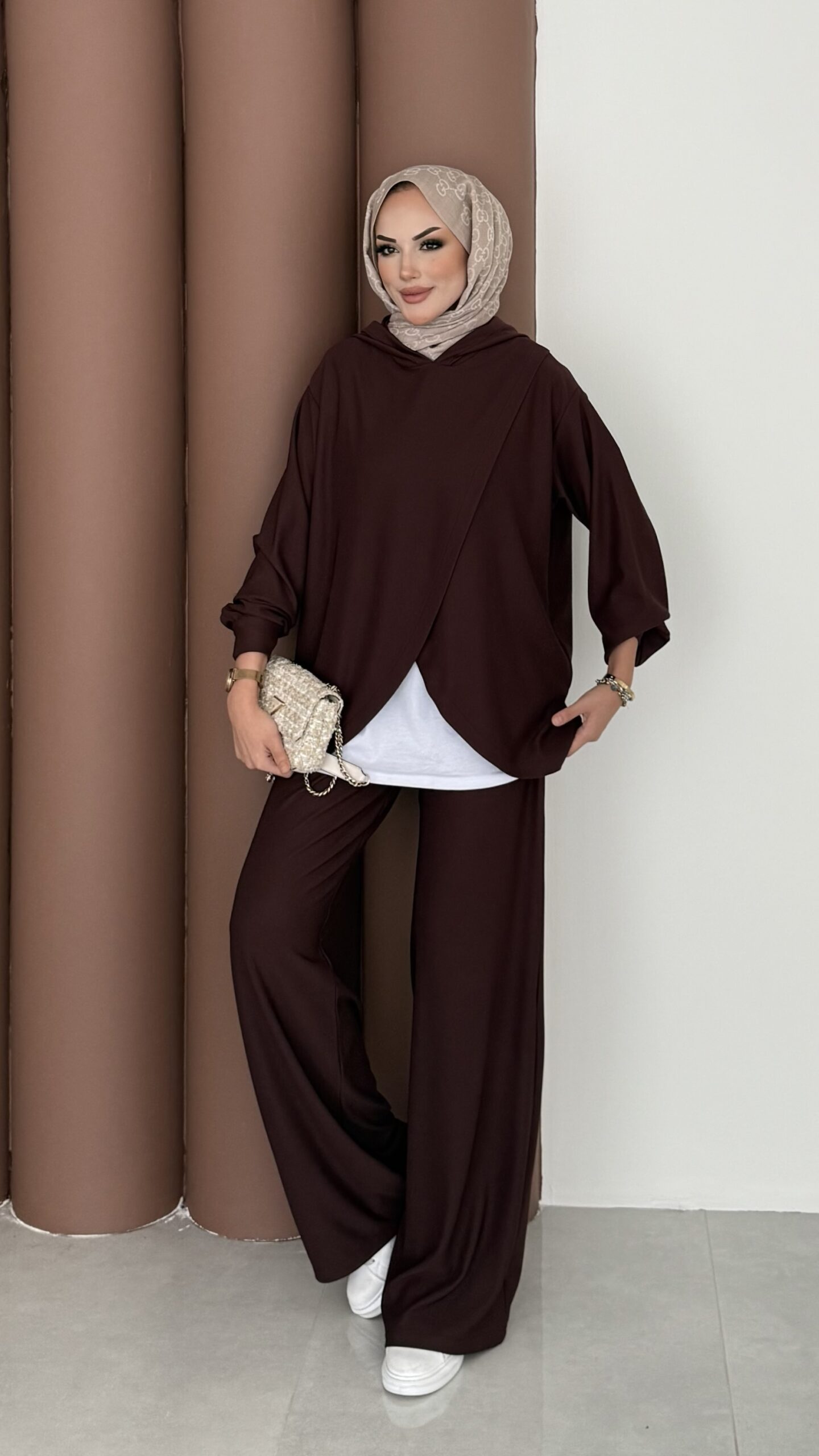 img_6414.jpeg Lisbon Premium İçlikli İkili Takım - Kahverengi - Görsel 1