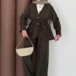 BuQlet Örgü Kemerli İkili Takım - Haki