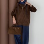 Mega Fitilli Kadife İkili Takım - Lacivert