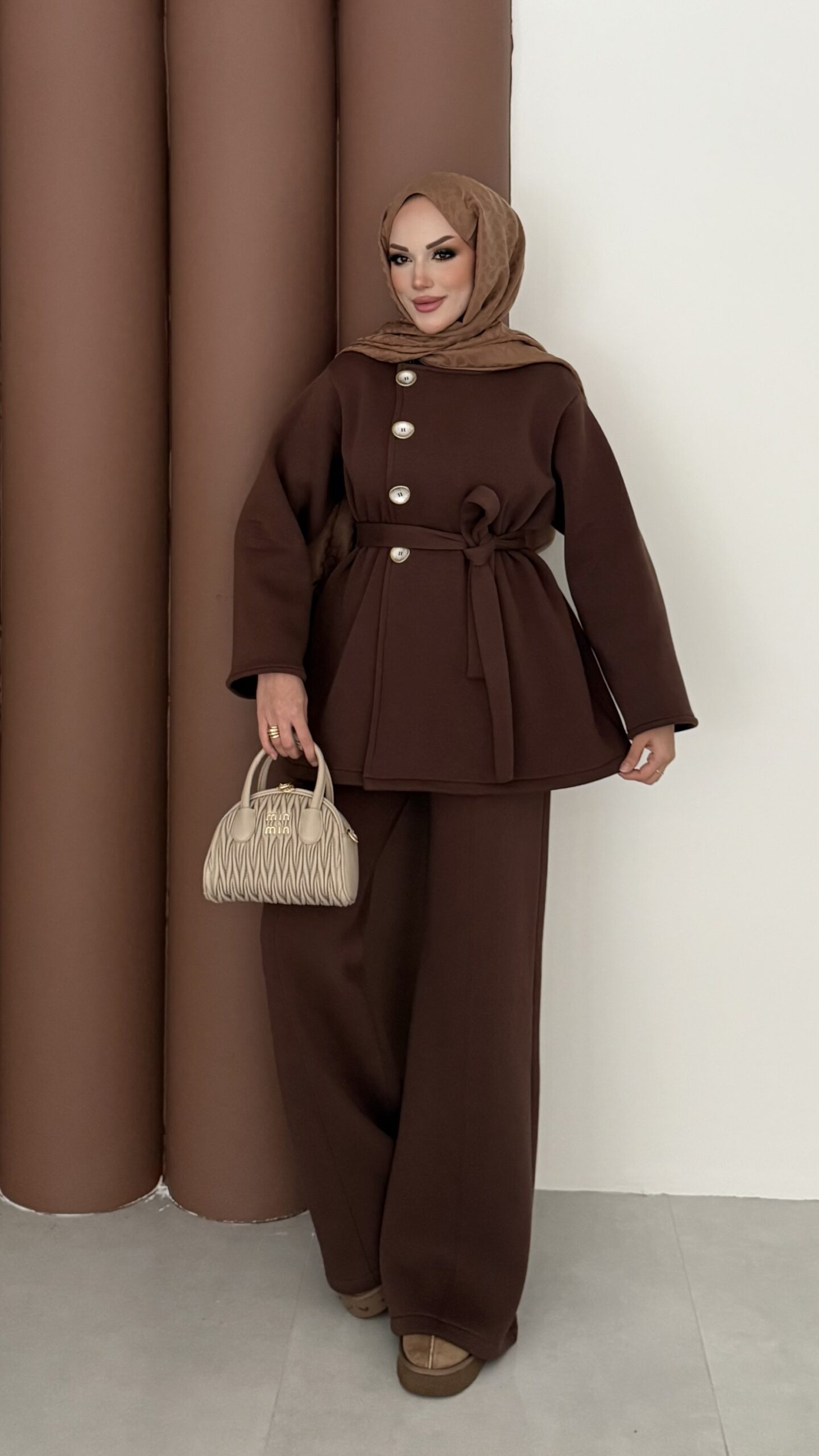 Cocosh Şardonlu İkili Takım - Kahverengi