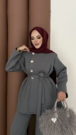 Cocosh Şardonlu İkili Takım - Antrasit - Görsel 4