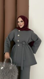 Cocosh Şardonlu İkili Takım - Antrasit - Görsel 7