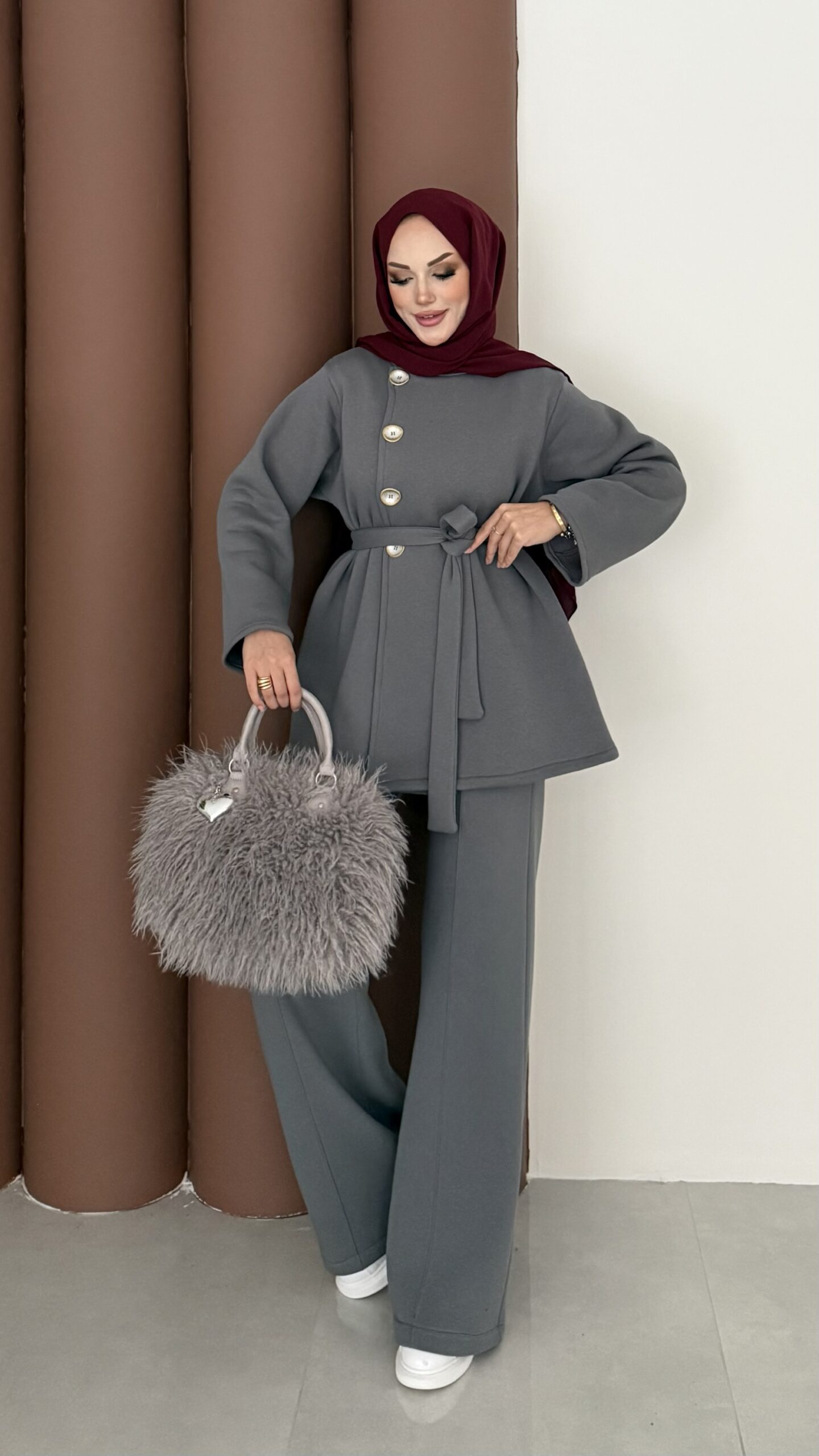 Cocosh Şardonlu İkili Takım - Antrasit