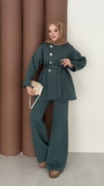 Cocosh Şardonlu İkili Takım - Petrol Mavisi - Görsel 2