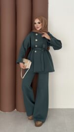 Cocosh Şardonlu İkili Takım - Petrol Mavisi - Görsel 4