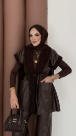 Harmony Premium Peluş Deri İkili Takım - Kahverengi - Görsel 11