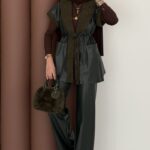 Harmony Premium Peluş Deri İkili Takım - Haki